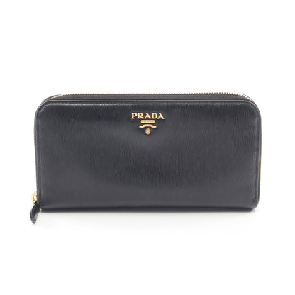 ラウンドファスナー長財布 レザー ブラック プラダ 財布・小物 PRADA