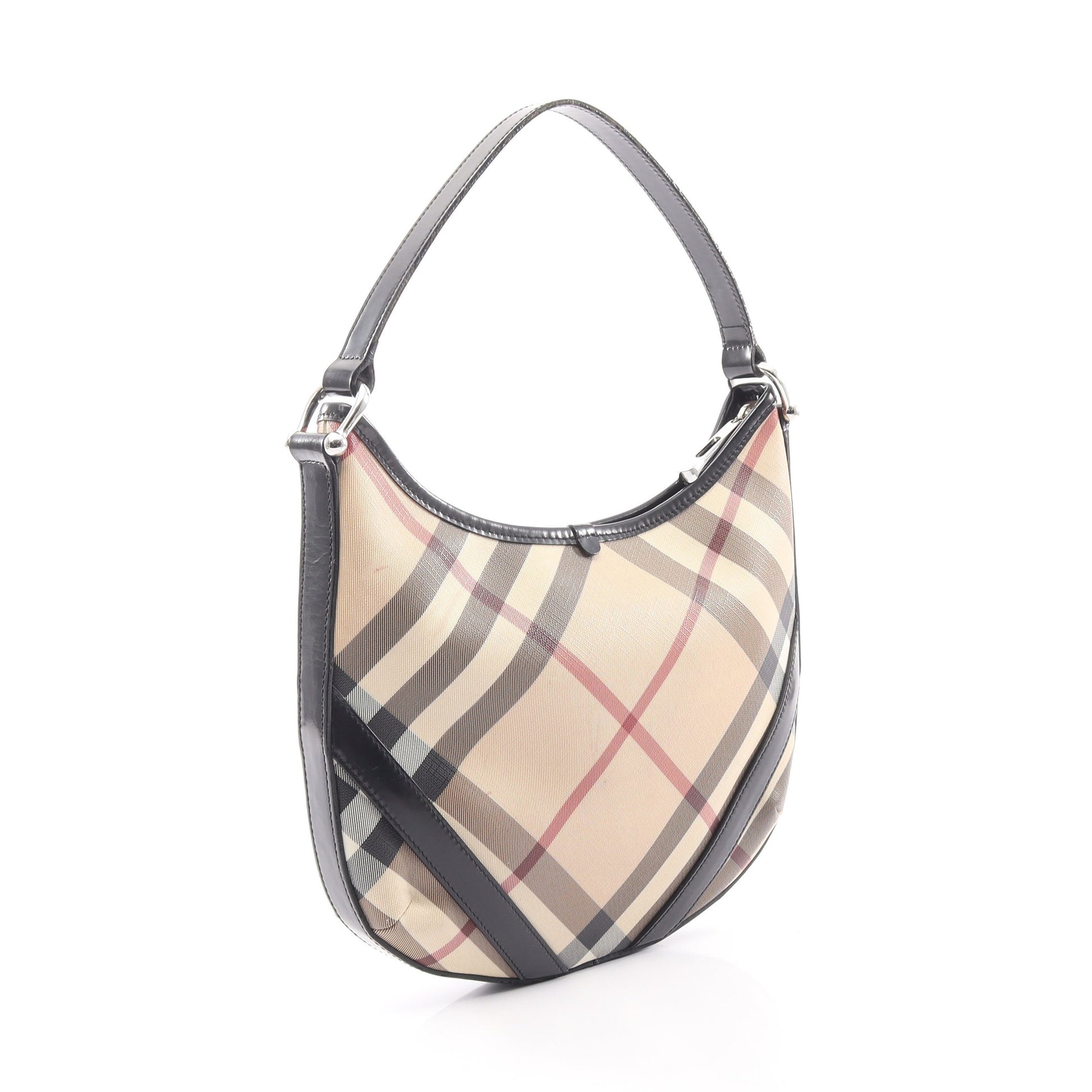 ノバチェック ワンショルダーバッグ PVC エナメルレザー ベージュ ブラック マルチカラー バーバリープローサム バッグ BURBERRY PRORSUM