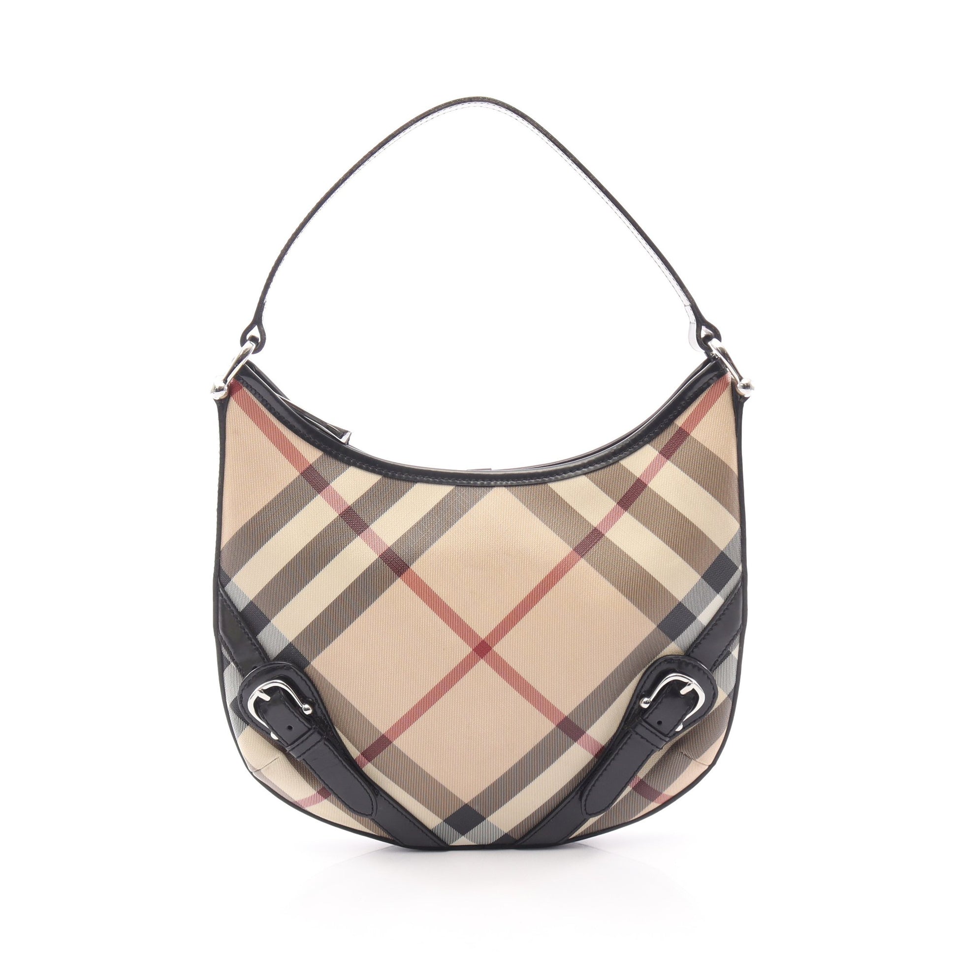 ノバチェック ワンショルダーバッグ PVC エナメルレザー ベージュ ブラック マルチカラー バーバリープローサム バッグ BURBERRY PRORSUM