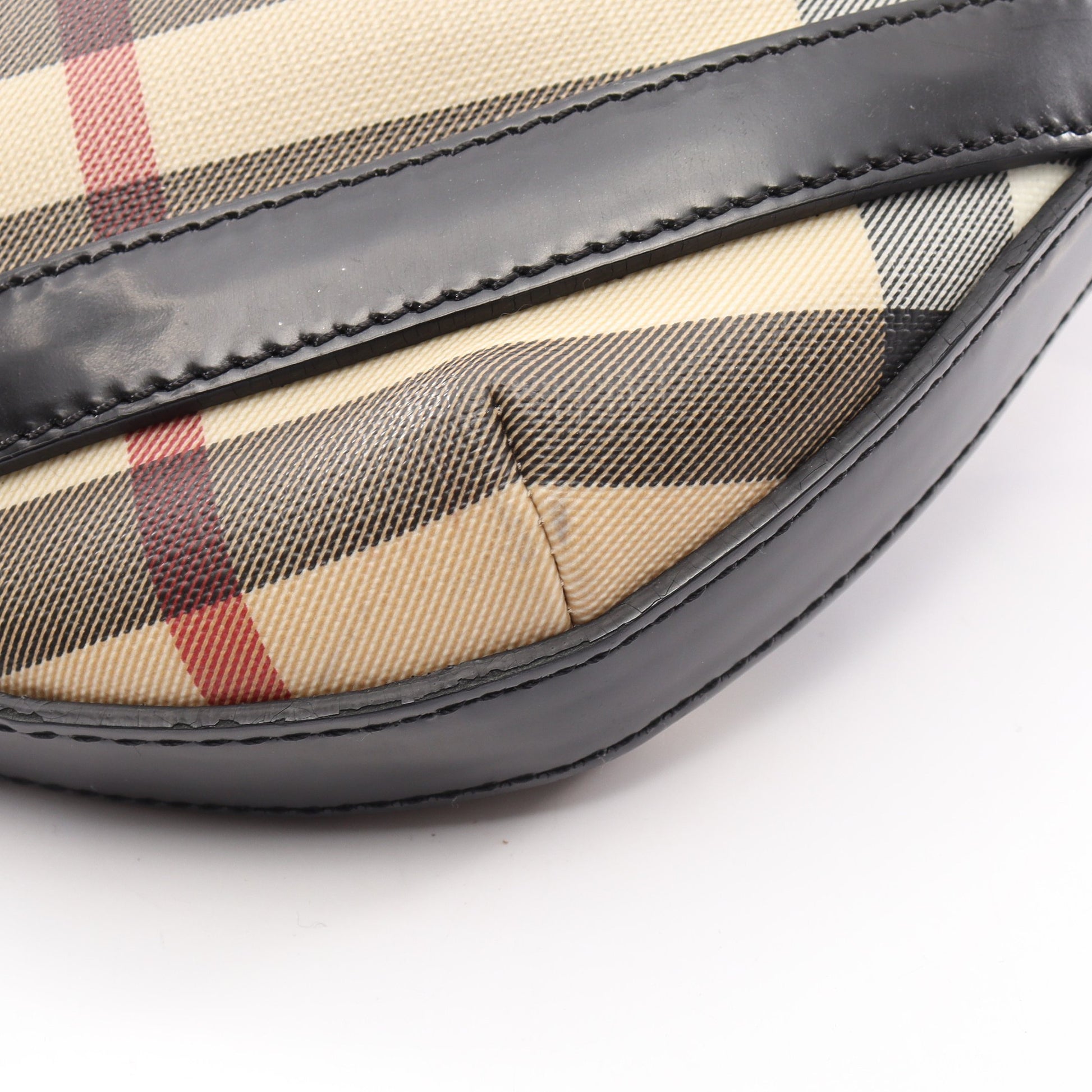 ノバチェック ワンショルダーバッグ PVC エナメルレザー ベージュ ブラック マルチカラー バーバリープローサム バッグ BURBERRY PRORSUM