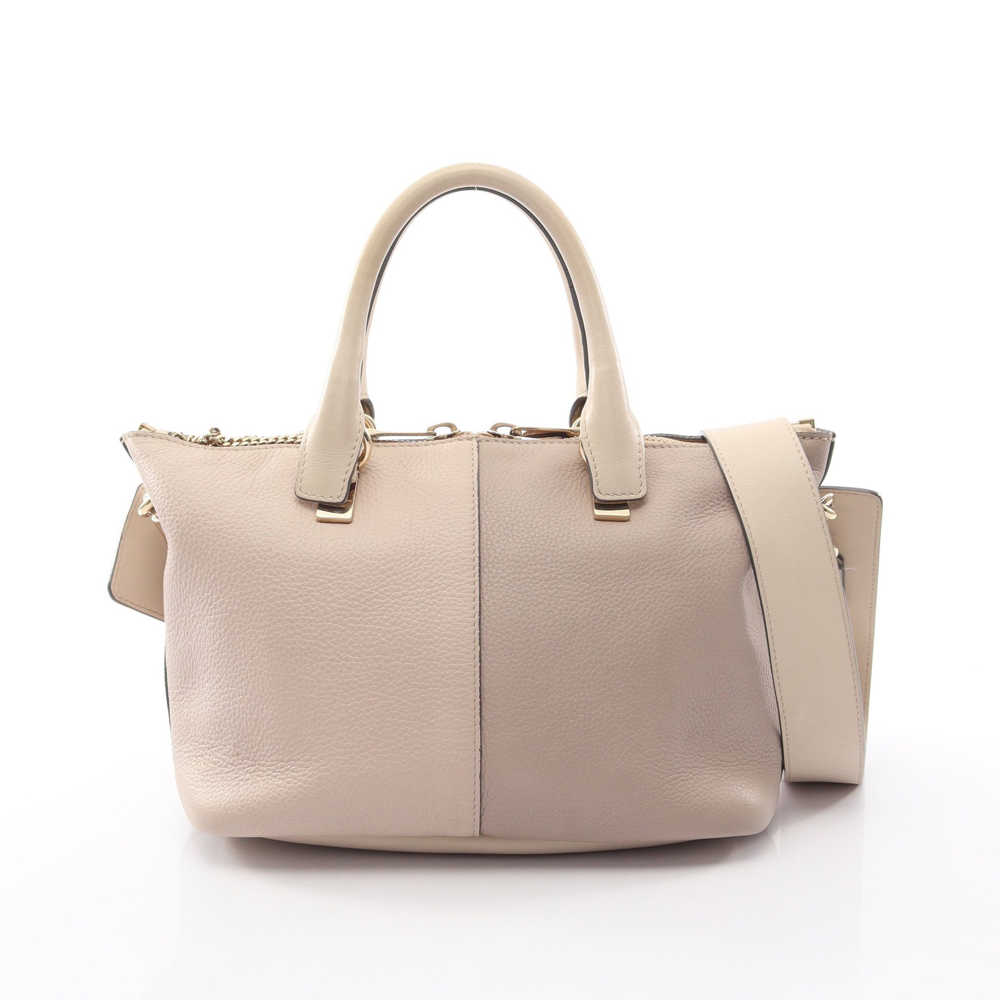 ベイリー バイカラー 2WAY ハンドバッグ レザー アイボリー グレーベージュ ライトベージュ クロエ バッグ Chloe