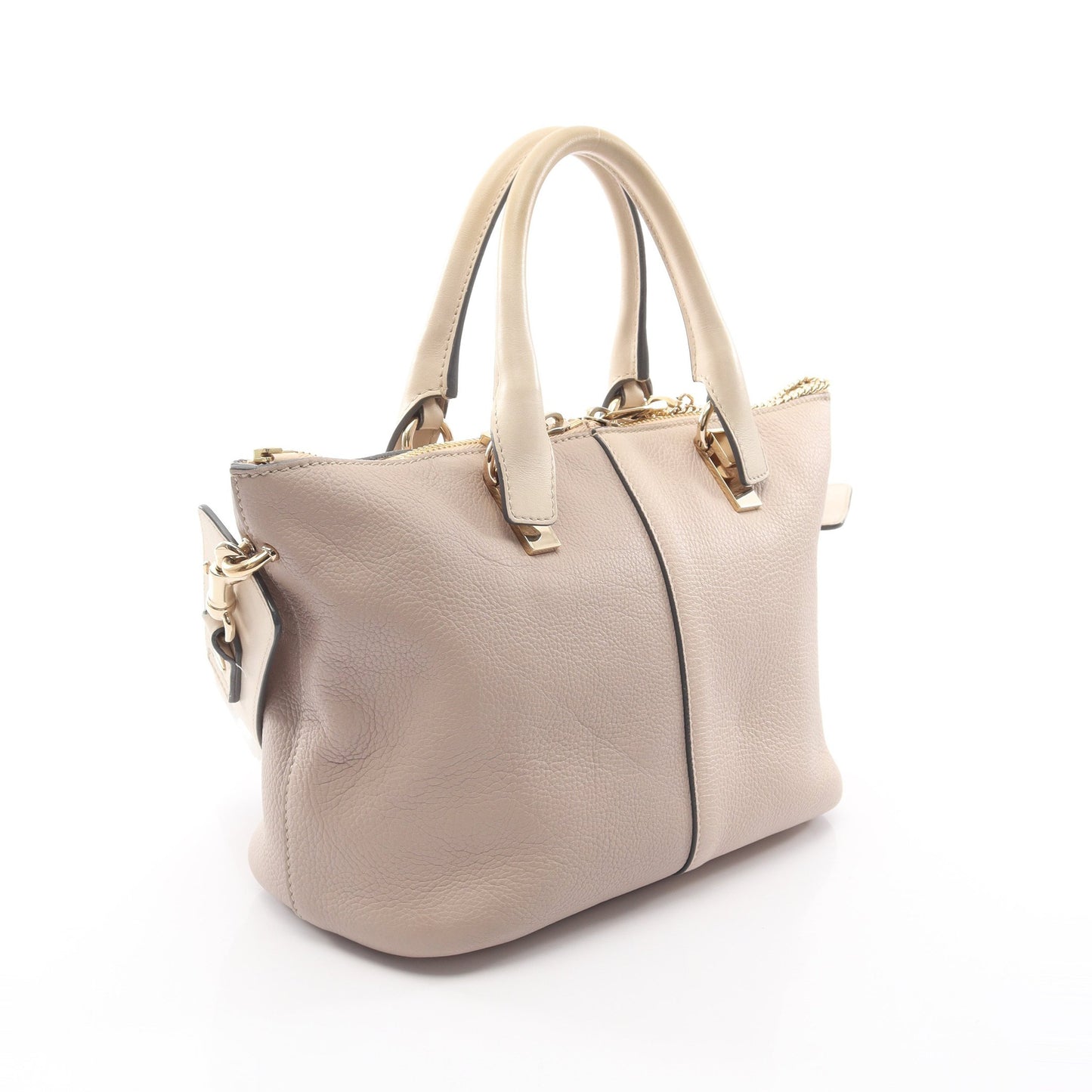 ベイリー バイカラー 2WAY ハンドバッグ レザー アイボリー グレーベージュ ライトベージュ クロエ バッグ Chloe