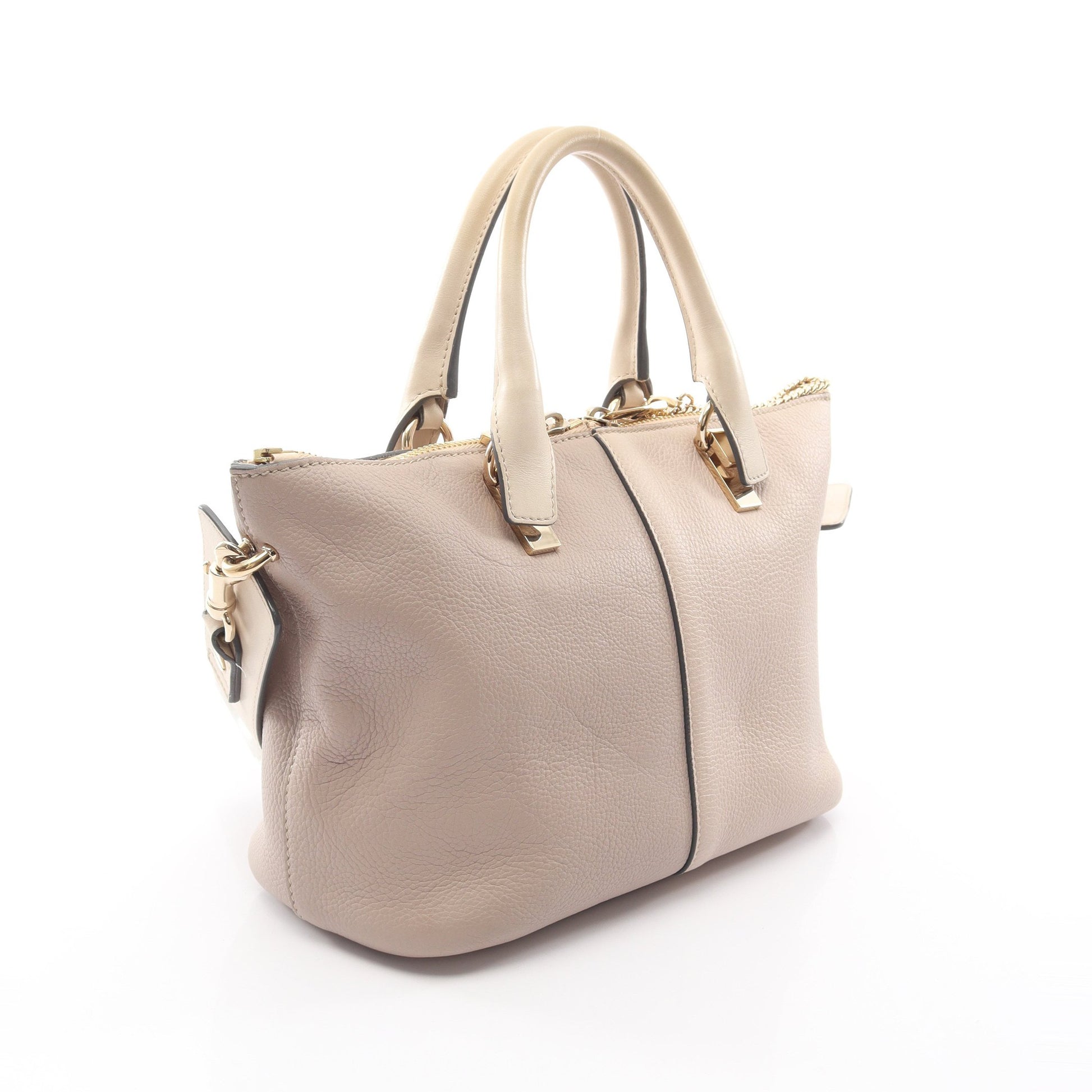 ベイリー バイカラー 2WAY ハンドバッグ レザー アイボリー グレーベージュ ライトベージュ クロエ バッグ Chloe