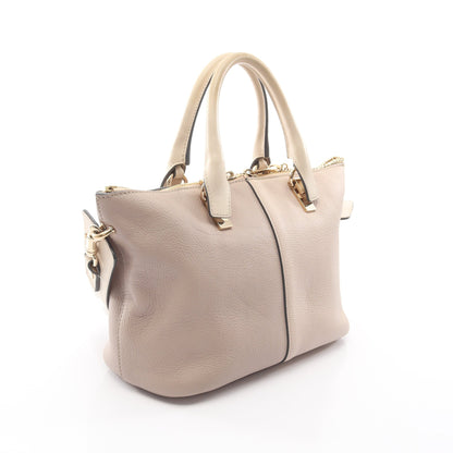 ベイリー バイカラー 2WAY ハンドバッグ レザー アイボリー グレーベージュ ライトベージュ クロエ バッグ Chloe