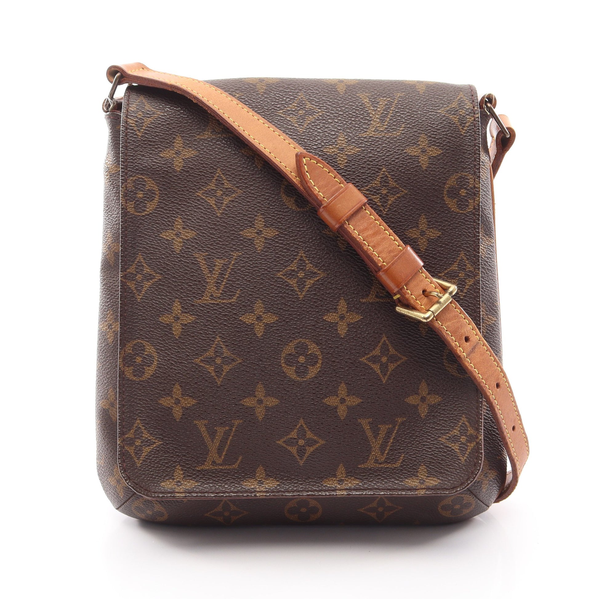 ミュゼットサルサ ショートストラップ モノグラム ショルダーバッグ PVC レザー ブラウン ルイヴィトン バッグ LOUIS VUITTON
