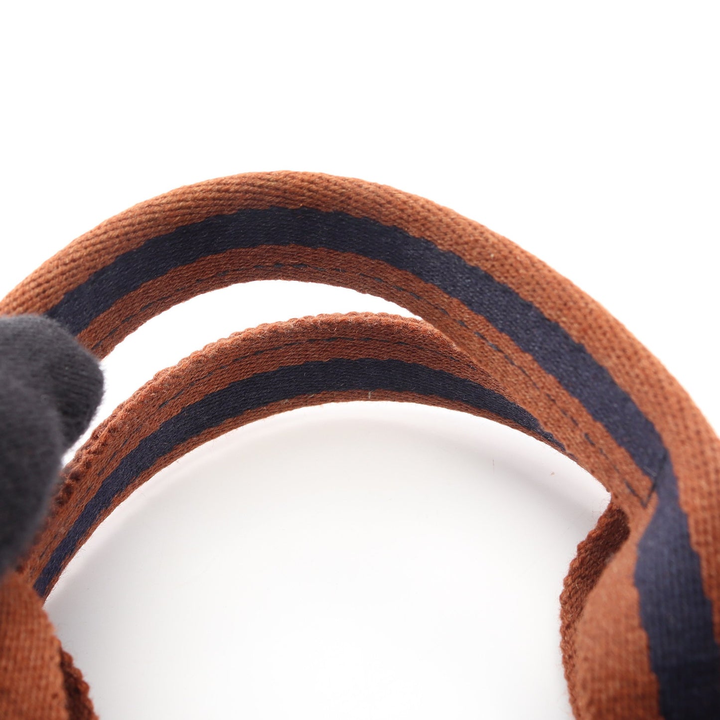 フールトゥPM ハンドバッグ トートバッグ キャンバス ネイビー ブラウン シルバー金具 エルメス バッグ HERMES