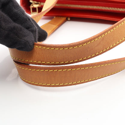 ヒューストン モノグラムヴェルニ ルージュ ハンドバッグ レザー レッド ルイヴィトン バッグ LOUIS VUITTON