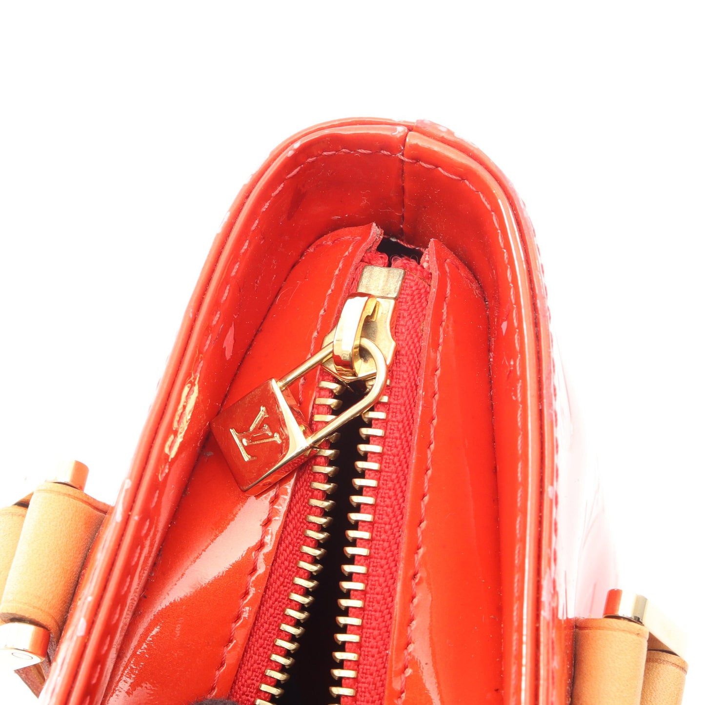 ヒューストン モノグラムヴェルニ ルージュ ハンドバッグ レザー レッド ルイヴィトン バッグ LOUIS VUITTON