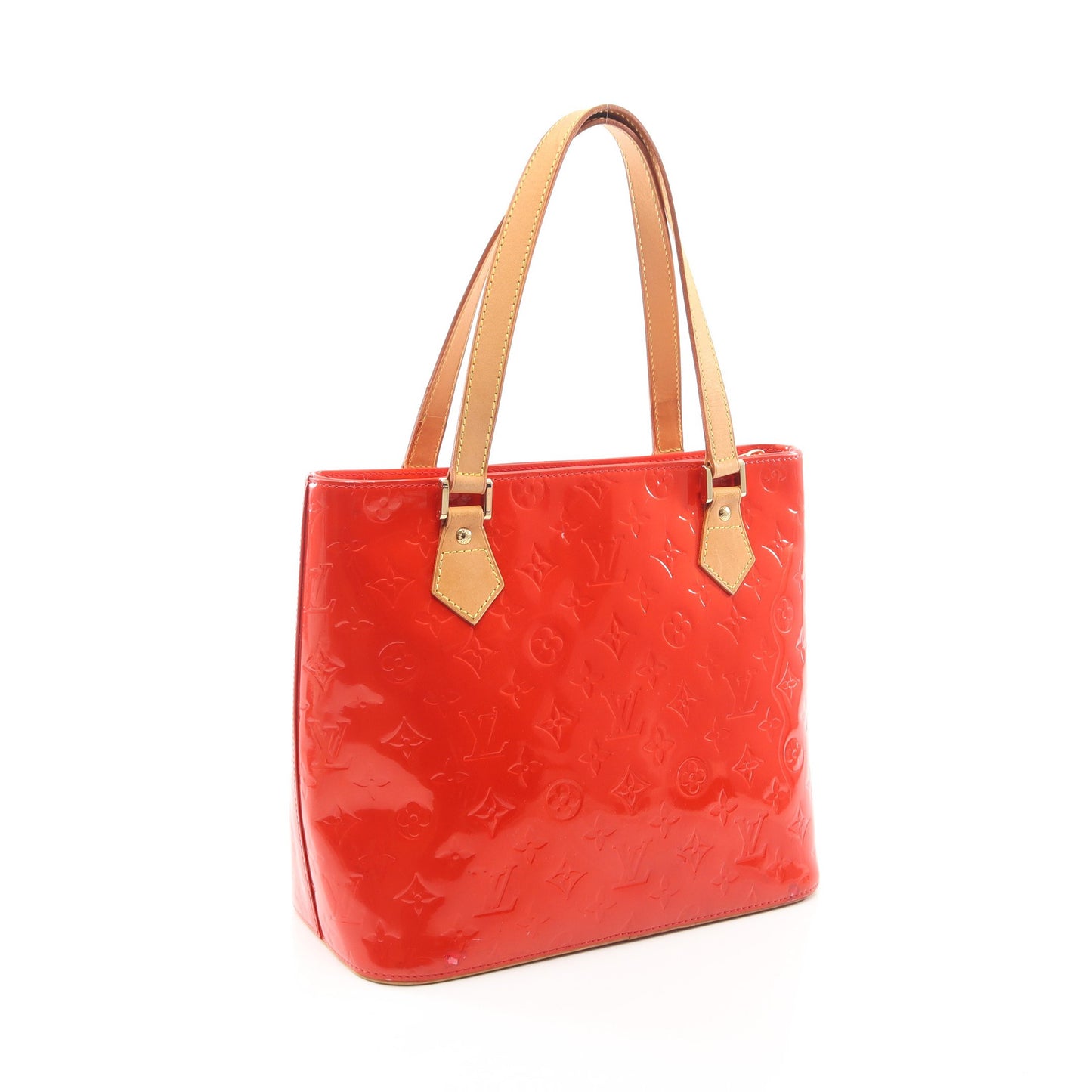 ヒューストン モノグラムヴェルニ ルージュ ハンドバッグ レザー レッド ルイヴィトン バッグ LOUIS VUITTON