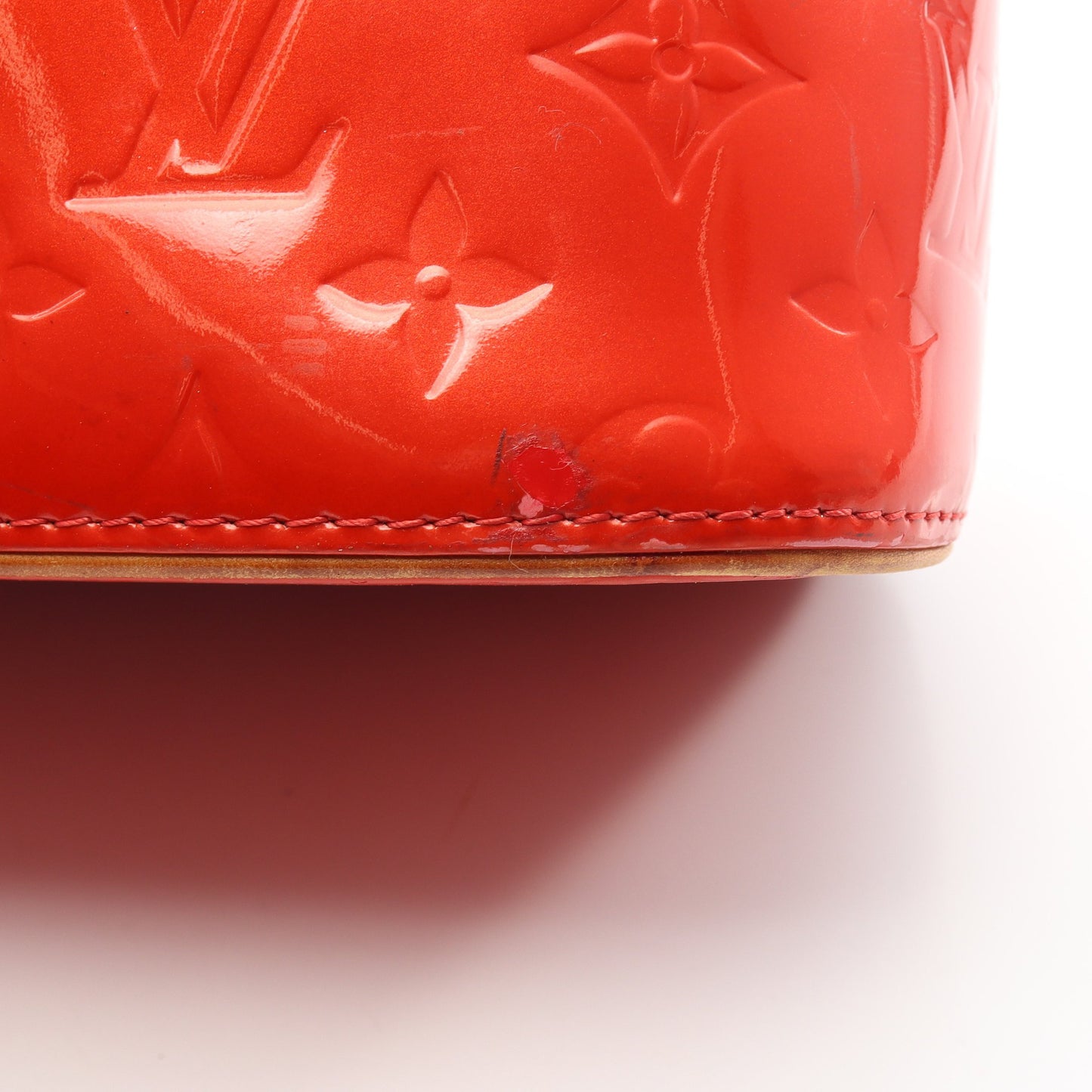 ヒューストン モノグラムヴェルニ ルージュ ハンドバッグ レザー レッド ルイヴィトン バッグ LOUIS VUITTON