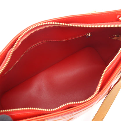 ヒューストン モノグラムヴェルニ ルージュ ハンドバッグ レザー レッド ルイヴィトン バッグ LOUIS VUITTON