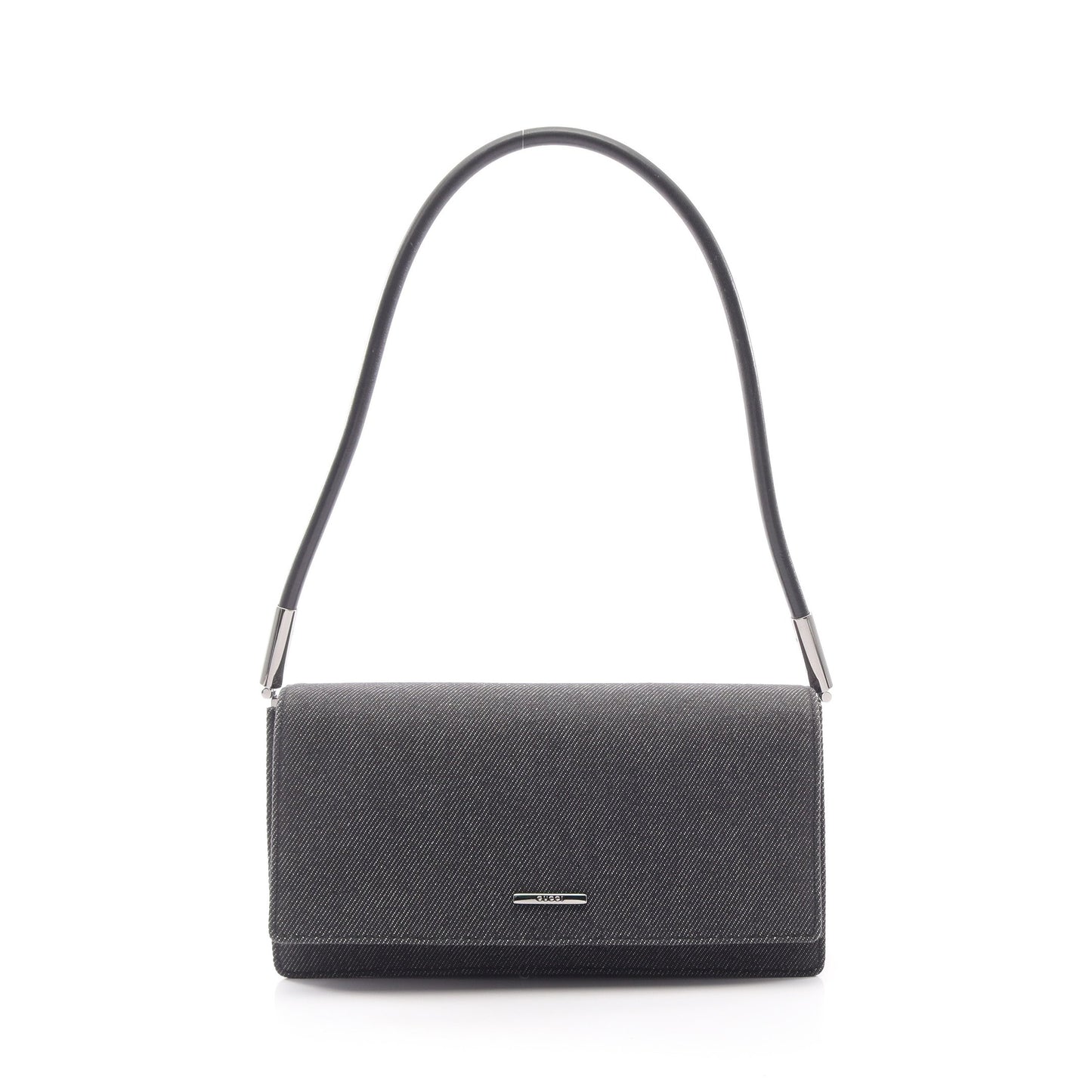 ロゴ ワンショルダーバッグ デニム レザー ブラック グッチ バッグ GUCCI