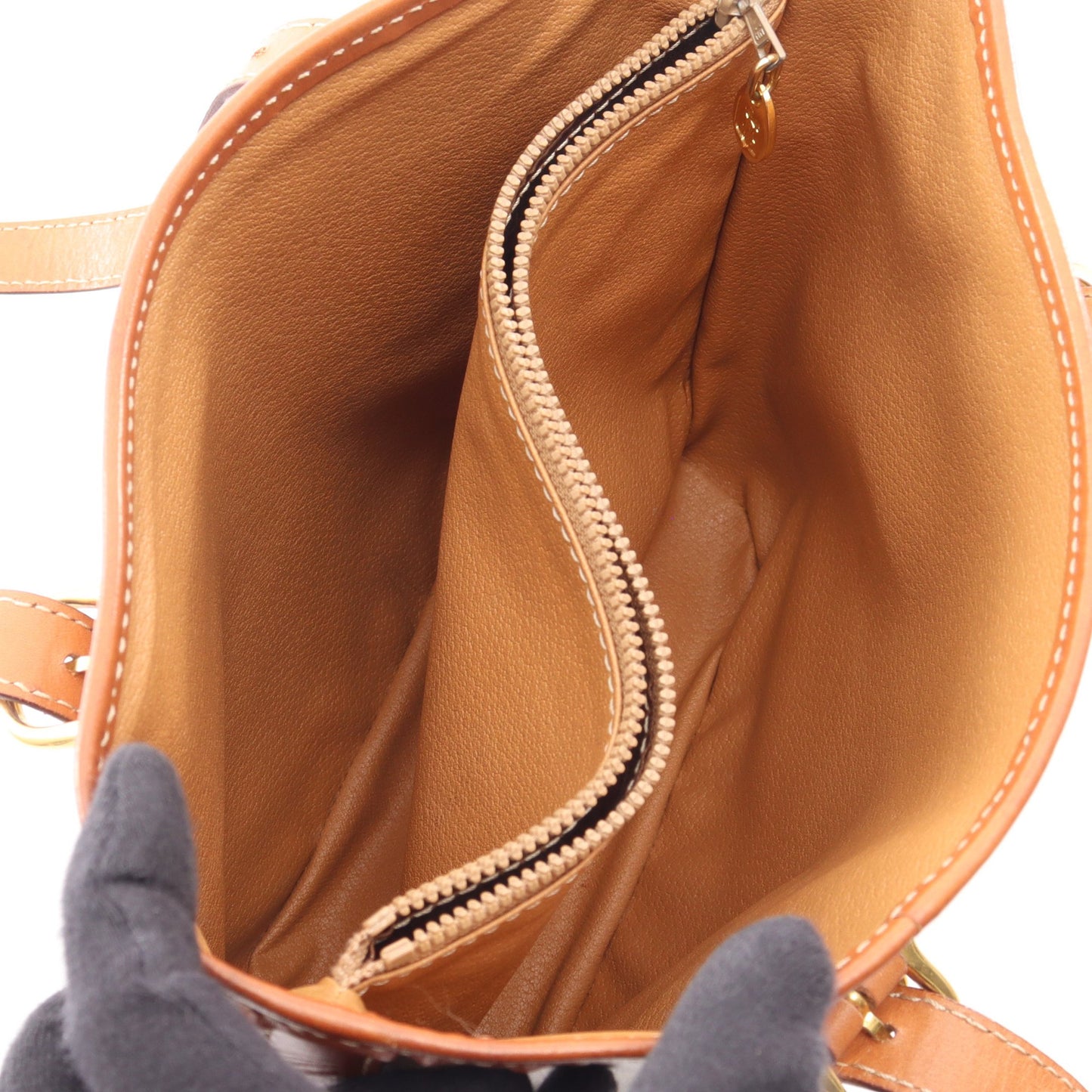 マカダム ショルダーバッグ PVC レザー ベージュ ライトブラウン セリーヌ バッグ CELINE
