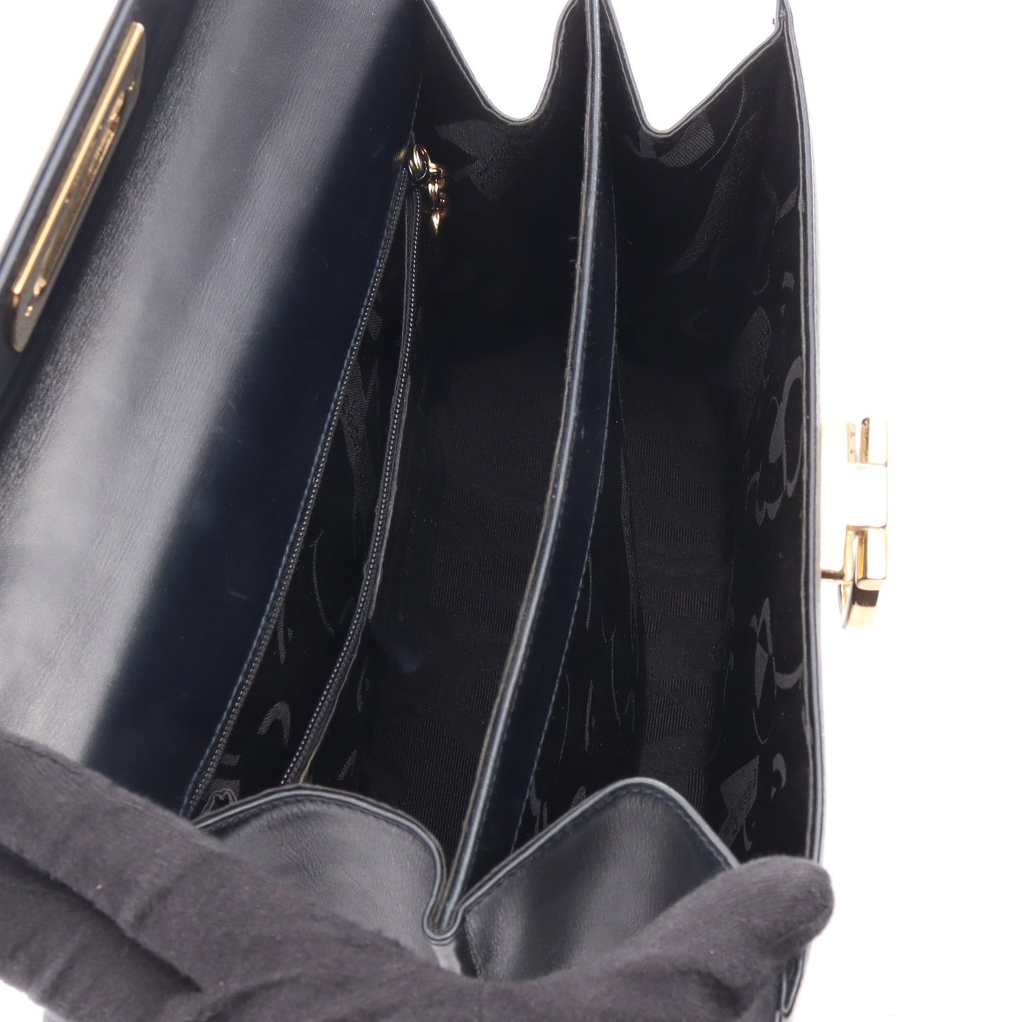 ガンチーニ 2WAY ハンドバッグ レザー ダークネイビー サルヴァトーレフェラガモ バッグ Salvatore Ferragamo