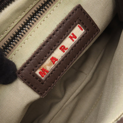 スタッズ ワンショルダーバッグ レザー ダークブラウン マルニ バッグ MARNI