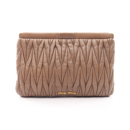 MATELASSE クラッチバッグ レザー グレーブラウン ミュウミュウ バッグ miu miu