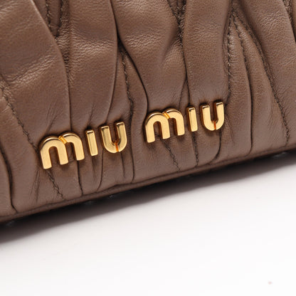 MATELASSE クラッチバッグ レザー グレーブラウン ミュウミュウ バッグ miu miu