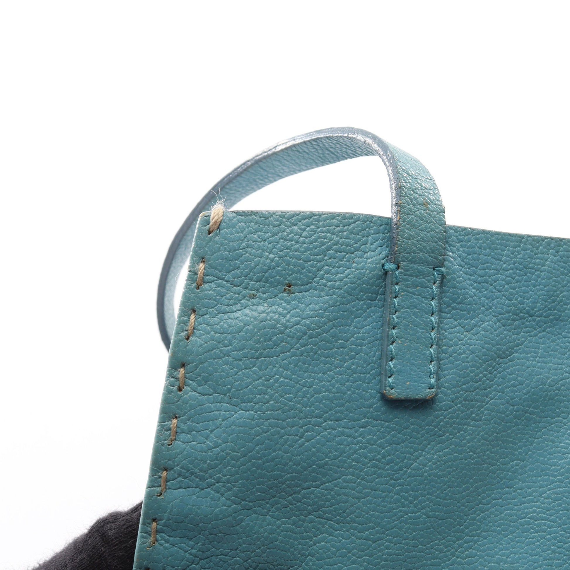 ロゴ ハンドバッグ レザー ライトブルー ミュウミュウ バッグ miu miu
