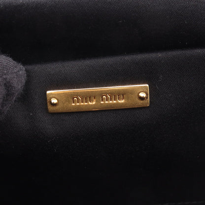 MATELASSE ビジュー ハンドバッグ スエード ブルーグレー ミュウミュウ バッグ miu miu