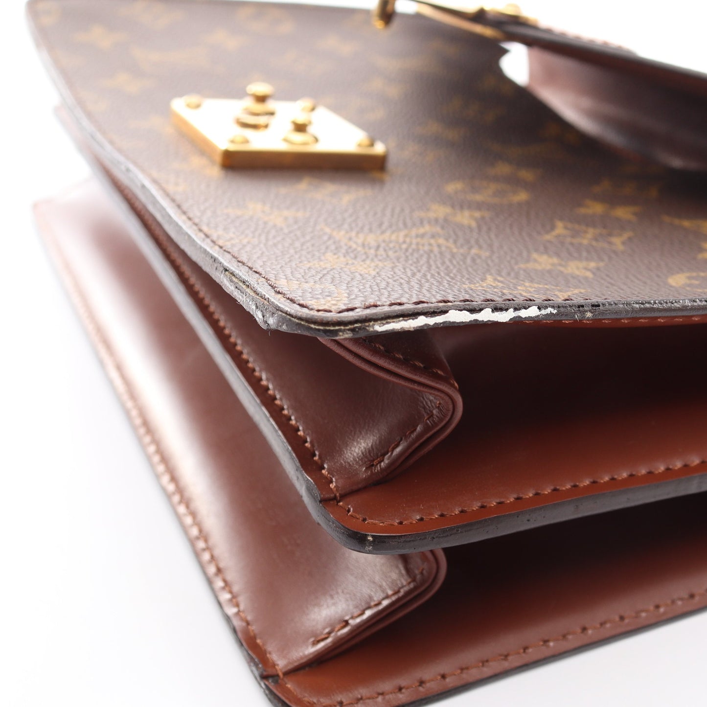 モンソー モノグラム ハンドバッグ PVC レザー ブラウン ルイヴィトン バッグ LOUIS VUITTON