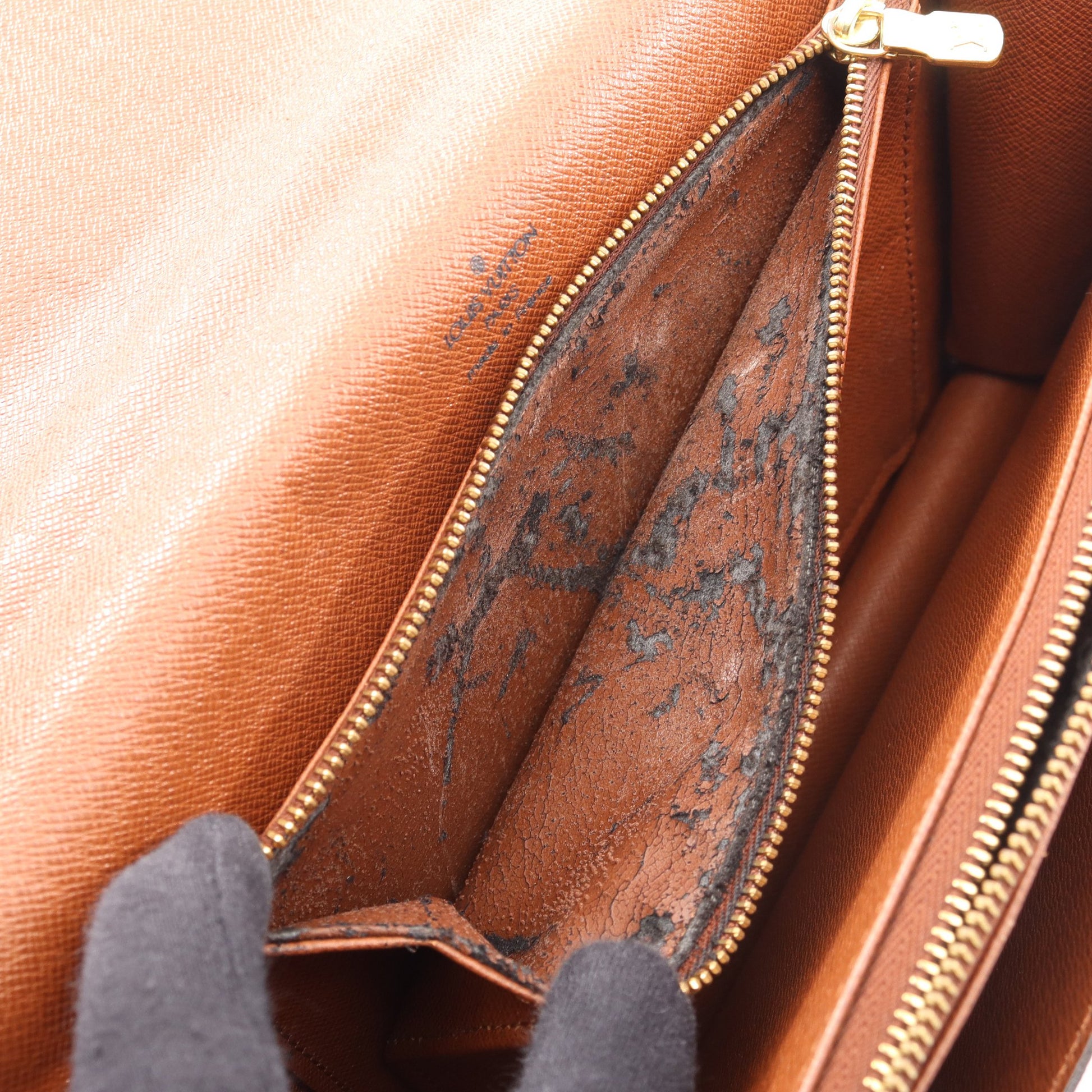 モンソー モノグラム ハンドバッグ PVC レザー ブラウン ルイヴィトン バッグ LOUIS VUITTON