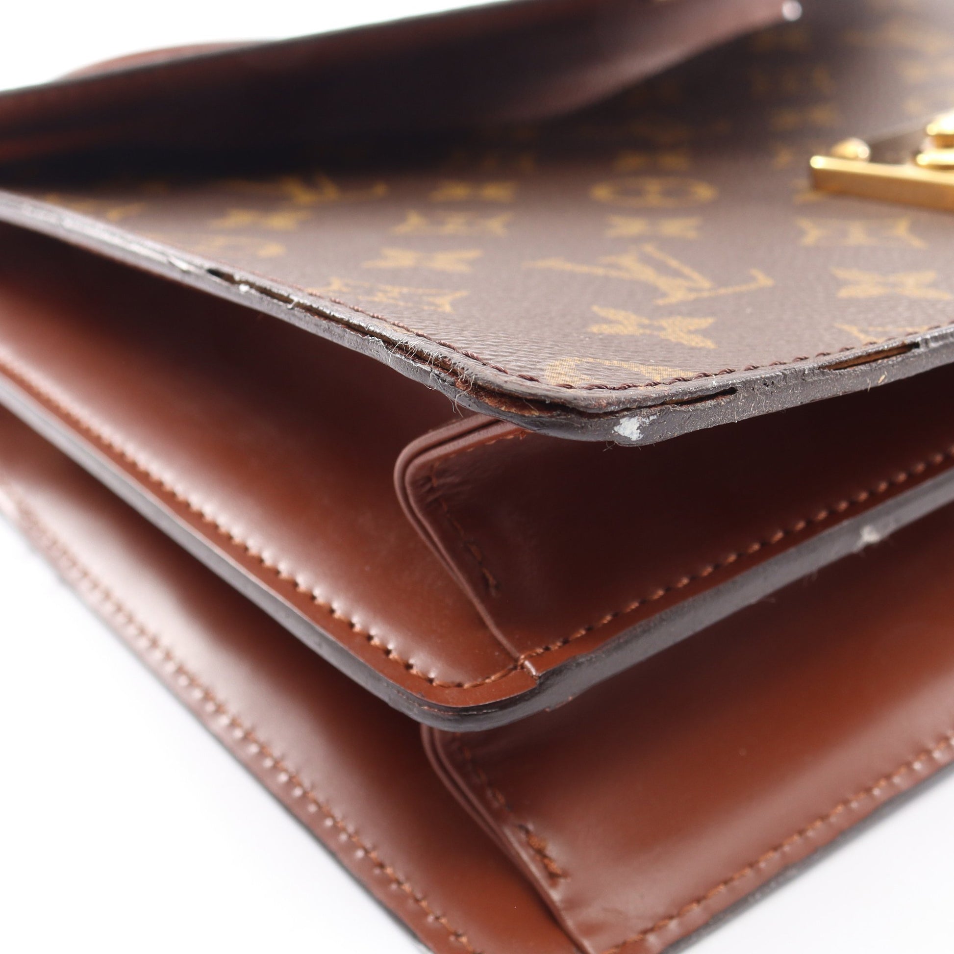 モンソー モノグラム ハンドバッグ PVC レザー ブラウン ルイヴィトン バッグ LOUIS VUITTON