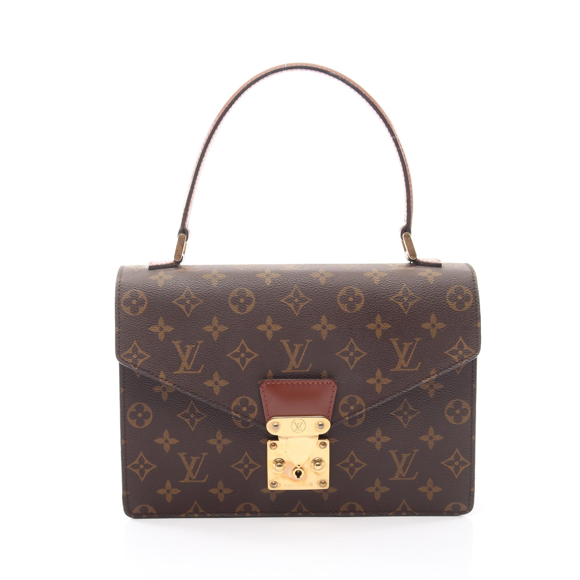 モンソー モノグラム ハンドバッグ PVC レザー ブラウン ルイヴィトン バッグ LOUIS VUITTON