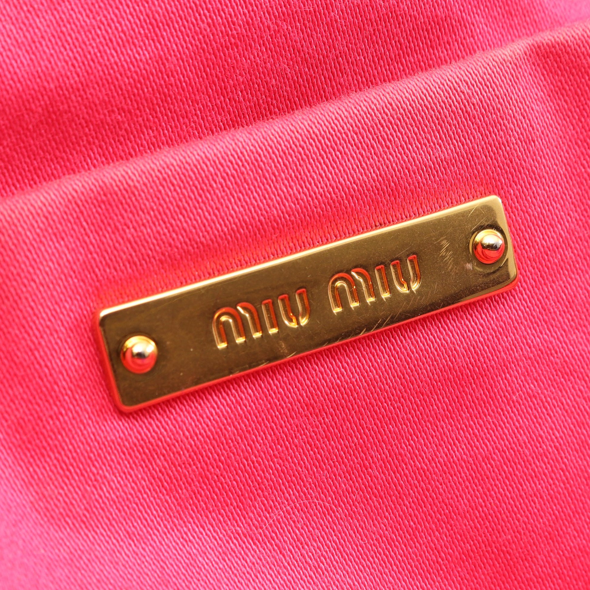 ロックチャーム付き 2WAY ハンドバッグ レザー ブラック ミュウミュウ バッグ miu miu