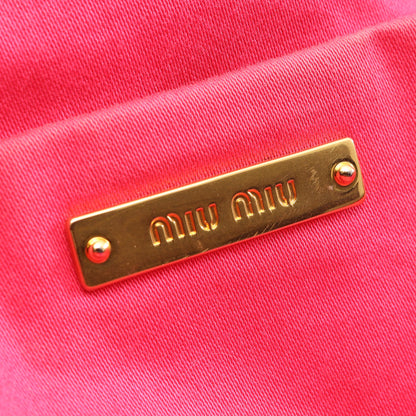 ロックチャーム付き 2WAY ハンドバッグ レザー ブラック ミュウミュウ バッグ miu miu