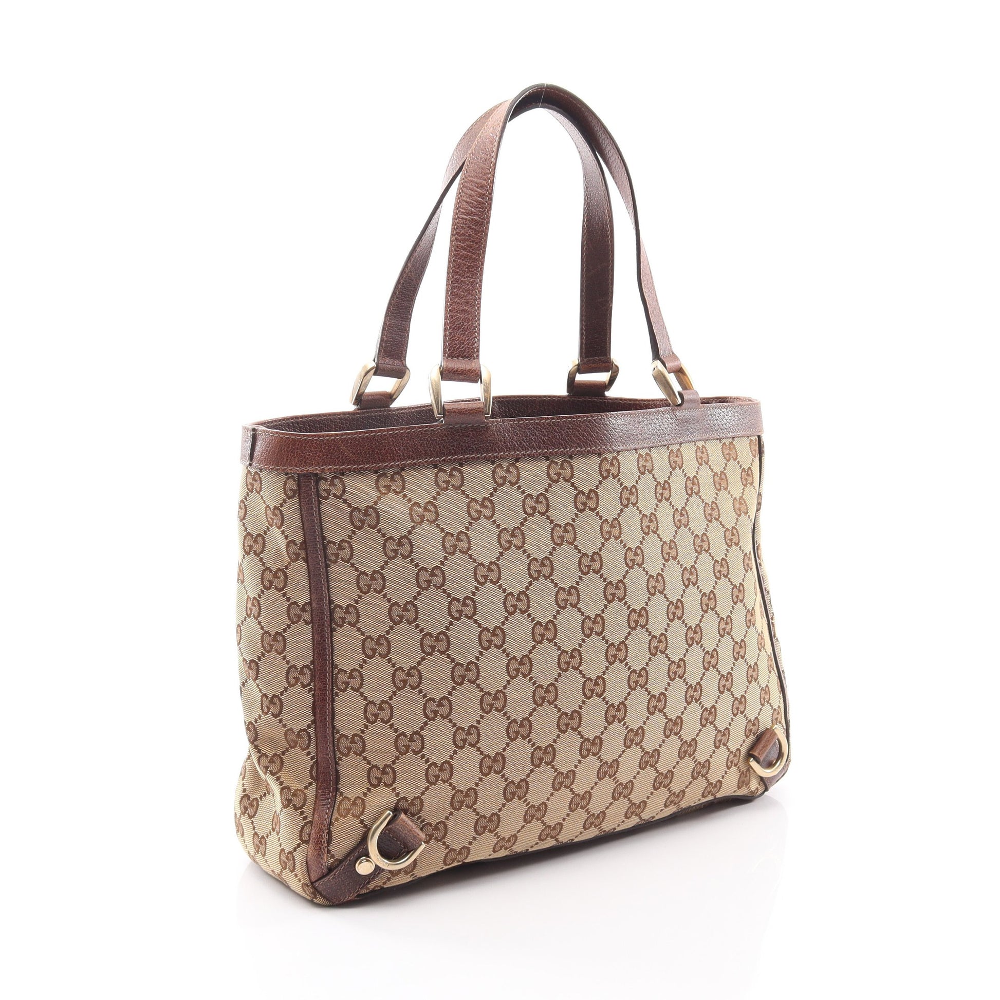 アビー ハンドバッグ トートバッグ キャンバス レザー ベージュ ブラウン グッチ バッグ GUCCI