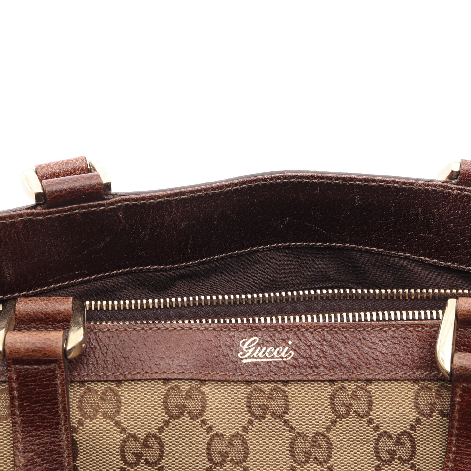 アビー ハンドバッグ トートバッグ キャンバス レザー ベージュ ブラウン グッチ バッグ GUCCI