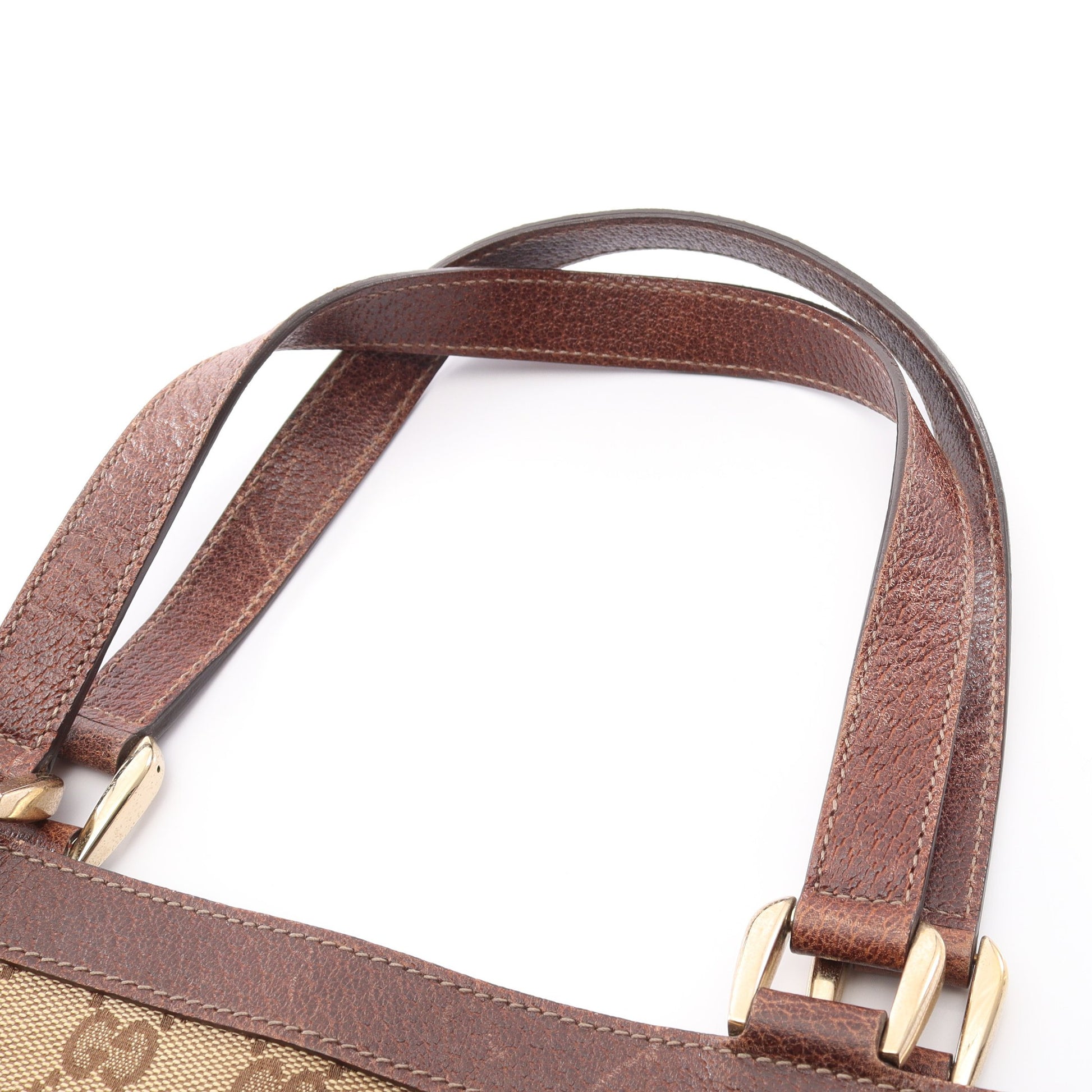 アビー ハンドバッグ トートバッグ キャンバス レザー ベージュ ブラウン グッチ バッグ GUCCI