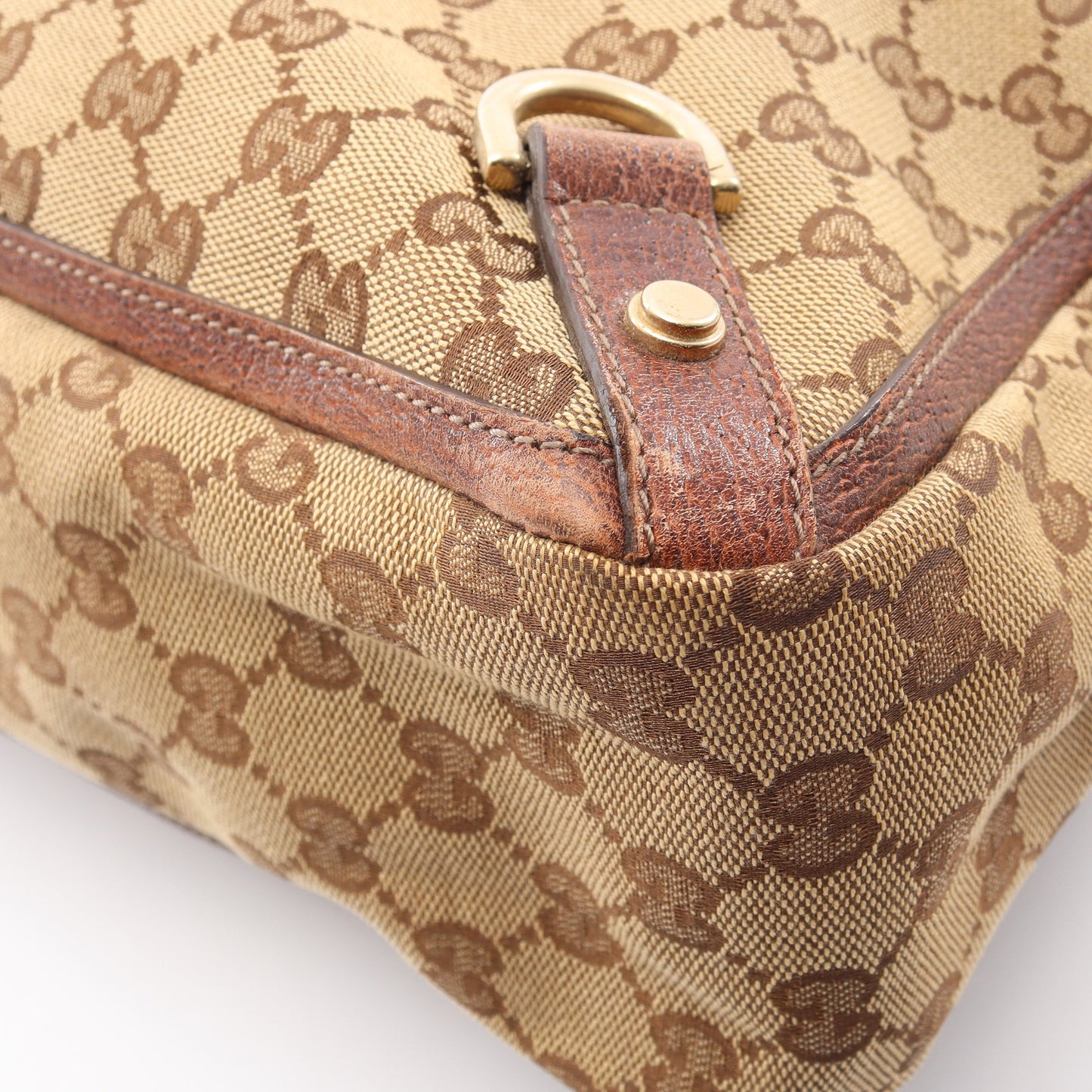 アビー ハンドバッグ トートバッグ キャンバス レザー ベージュ ブラウン グッチ バッグ GUCCI