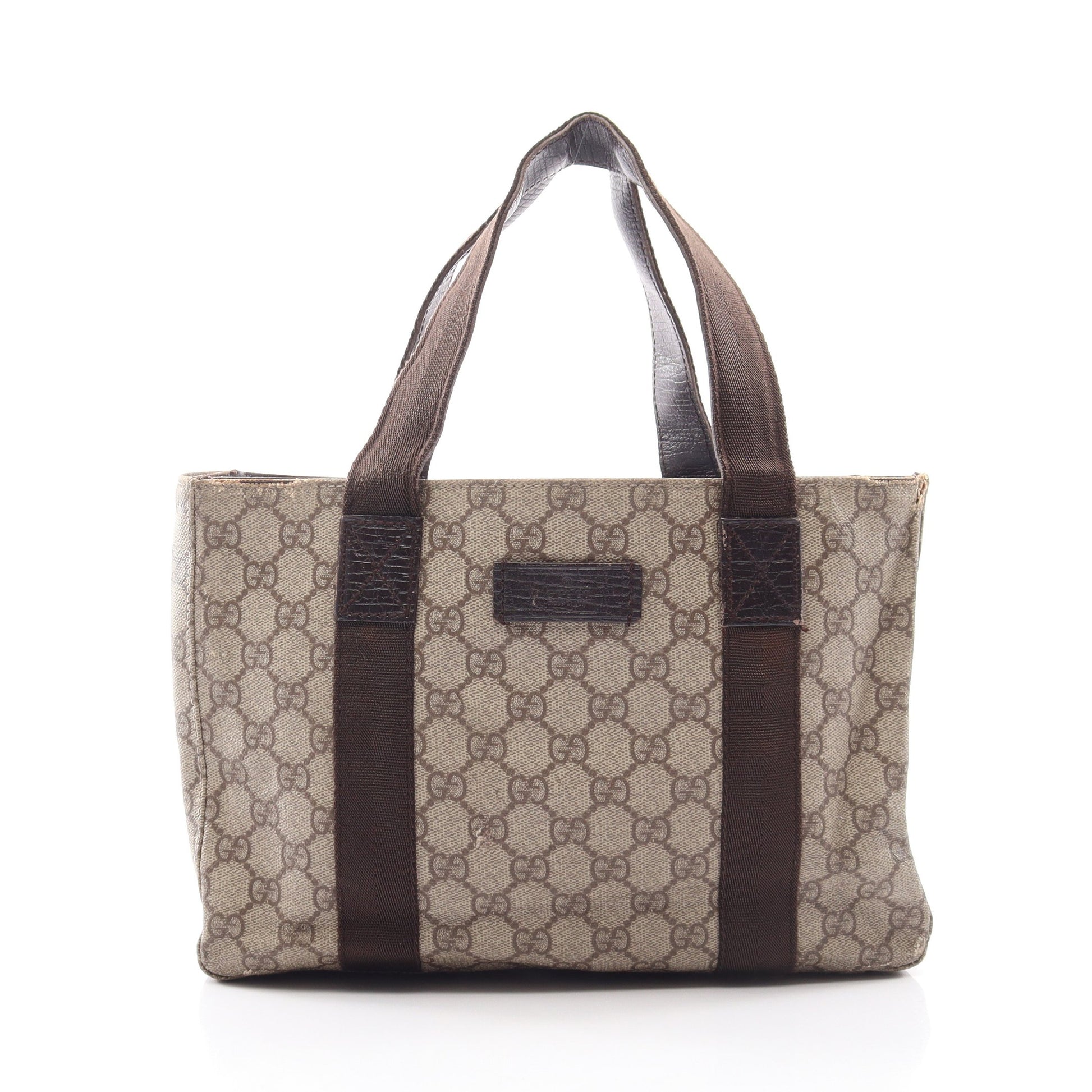 GGスプリーム ハンドバッグ トートバッグ PVC レザー ベージュ ダークブラウン グッチ バッグ GUCCI