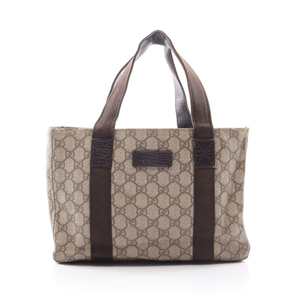 GGスプリーム ハンドバッグ トートバッグ PVC レザー ベージュ ダークブラウン グッチ バッグ GUCCI