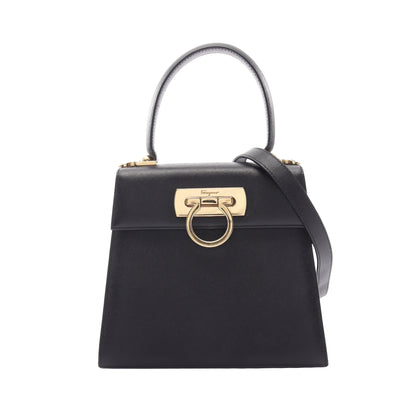 ガンチーニ 2WAY ハンドバッグ レザー ブラック サルヴァトーレフェラガモ バッグ Salvatore Ferragamo