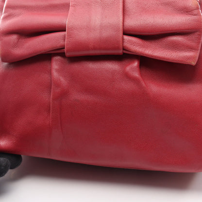 NAPPA FIOCCO 2WAY ハンドバッグ レザー ピンクレッド プラダ バッグ PRADA