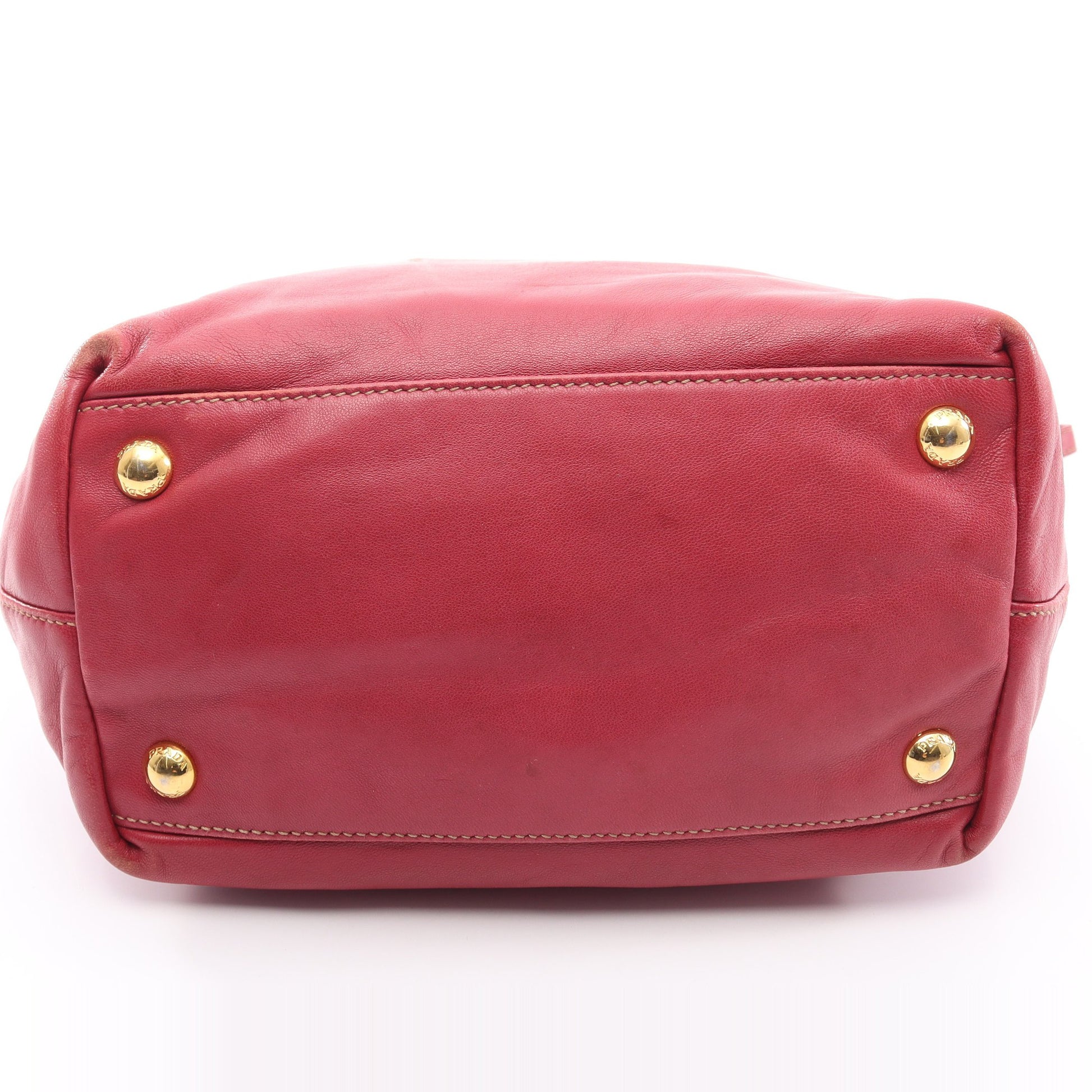 NAPPA FIOCCO 2WAY ハンドバッグ レザー ピンクレッド プラダ バッグ PRADA