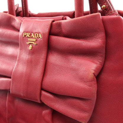 NAPPA FIOCCO 2WAY ハンドバッグ レザー ピンクレッド プラダ バッグ PRADA