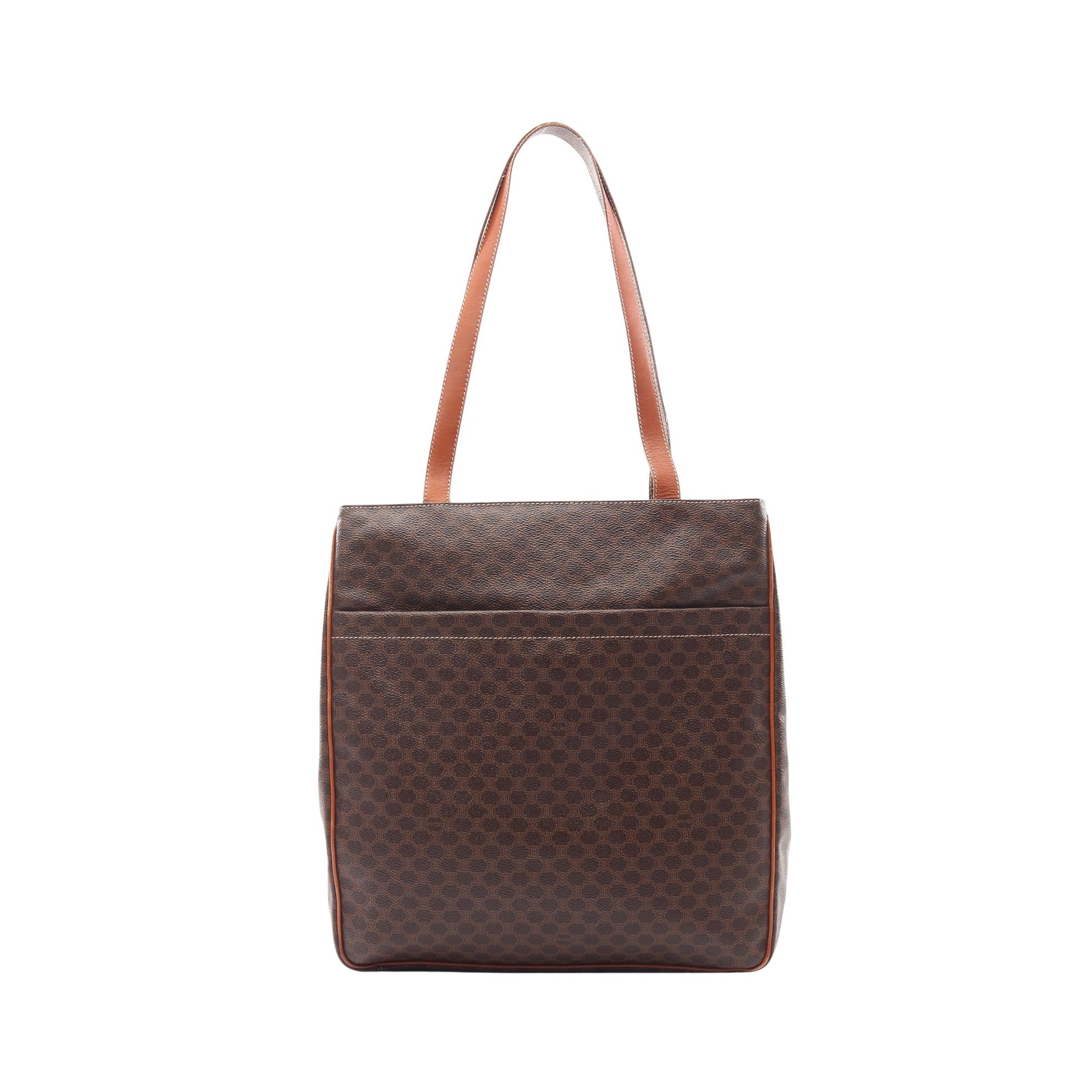 マカダム ショルダーバッグ トートバッグ PVC レザー ダークブラウン ブラウン セリーヌ バッグ CELINE
