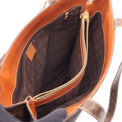 マカダム ショルダーバッグ トートバッグ PVC レザー ダークブラウン ブラウン セリーヌ バッグ CELINE