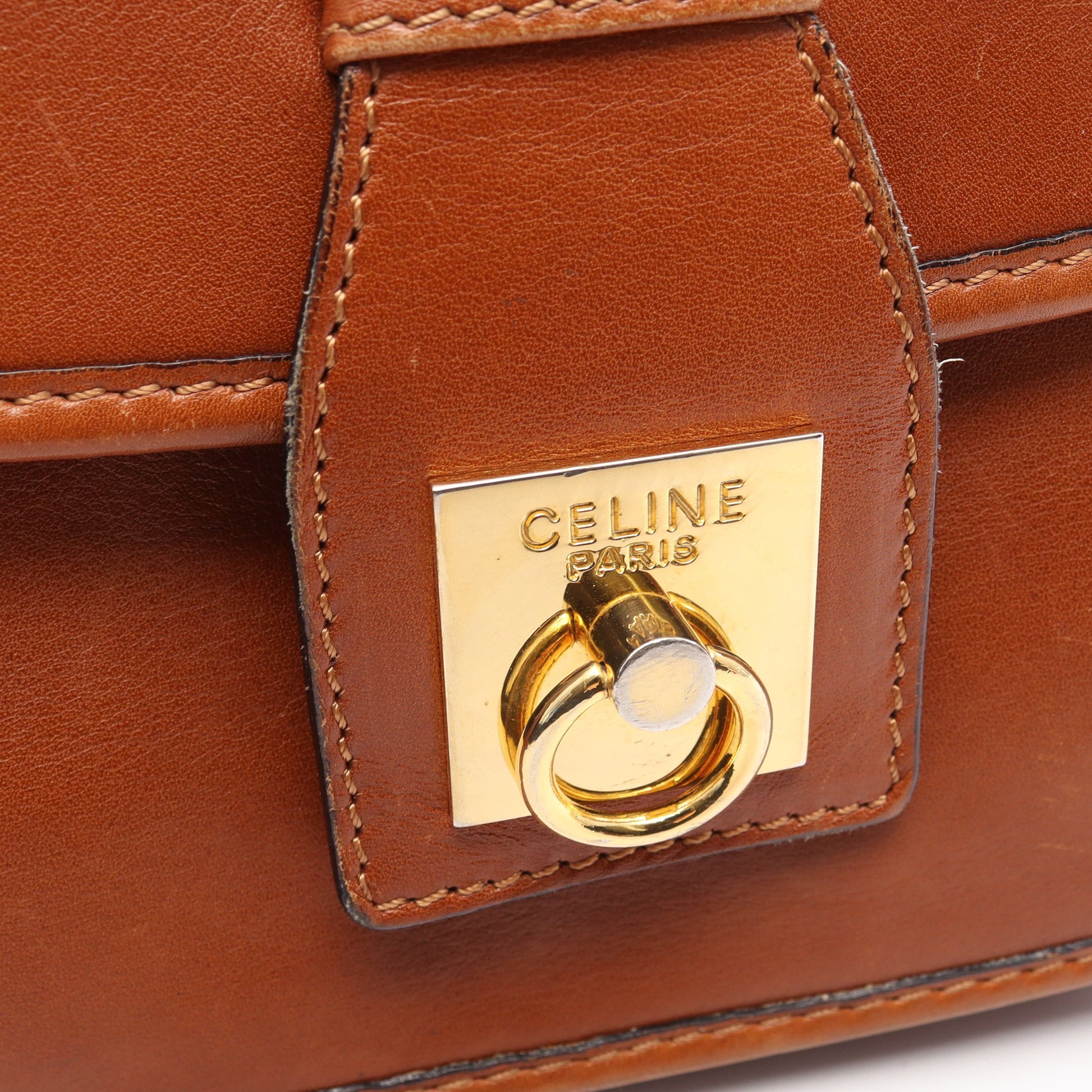 フラップ ショルダーバッグ レザー ブラウン セリーヌ バッグ CELINE