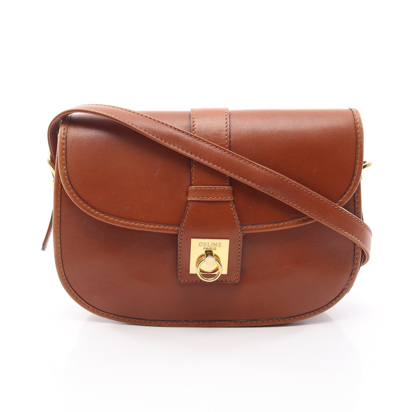 フラップ ショルダーバッグ レザー ブラウン セリーヌ バッグ CELINE