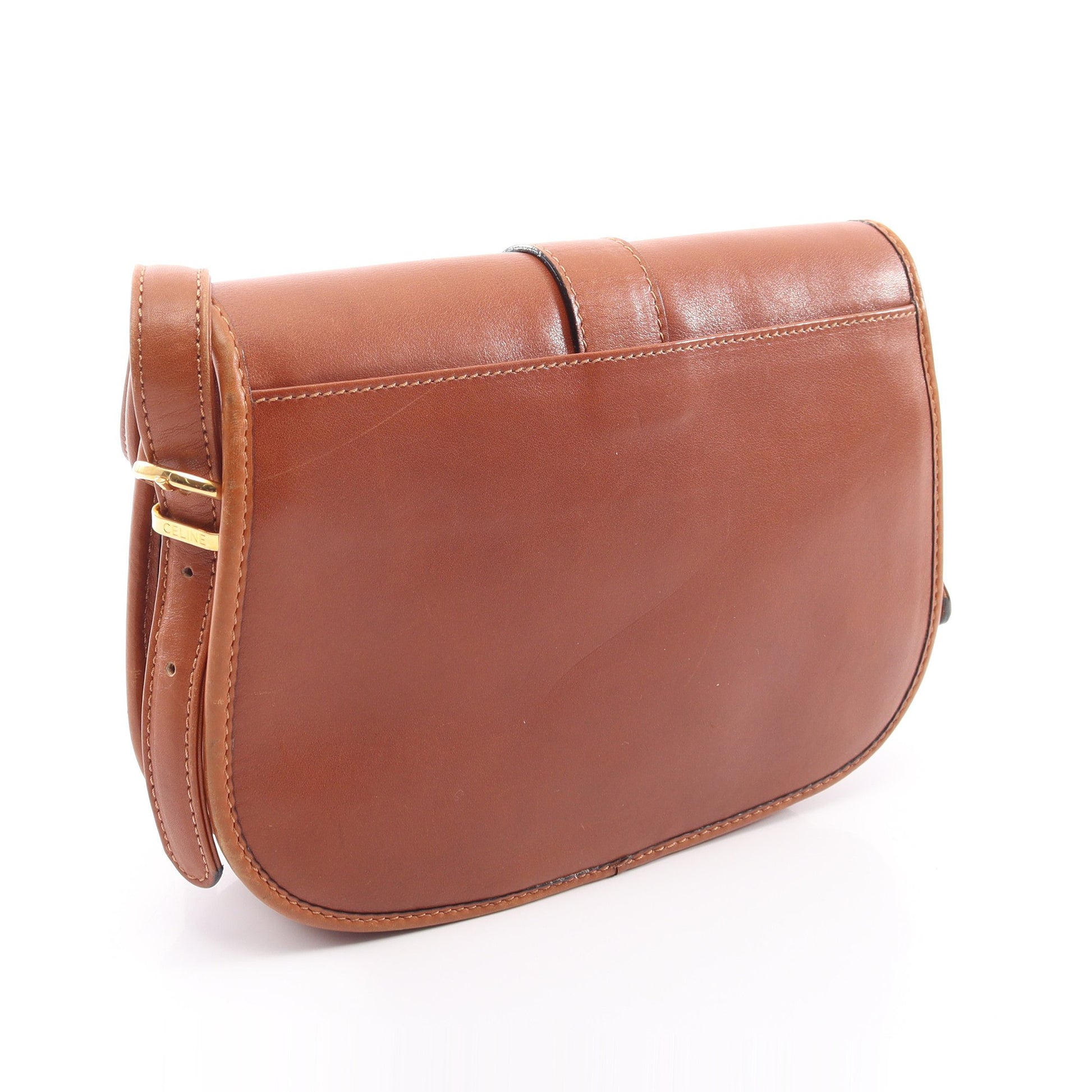 フラップ ショルダーバッグ レザー ブラウン セリーヌ バッグ CELINE
