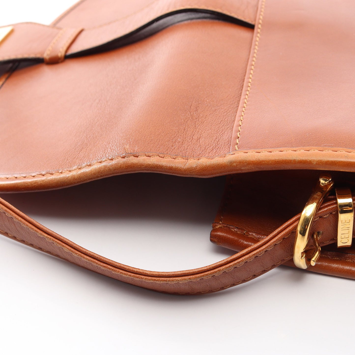 フラップ ショルダーバッグ レザー ブラウン セリーヌ バッグ CELINE