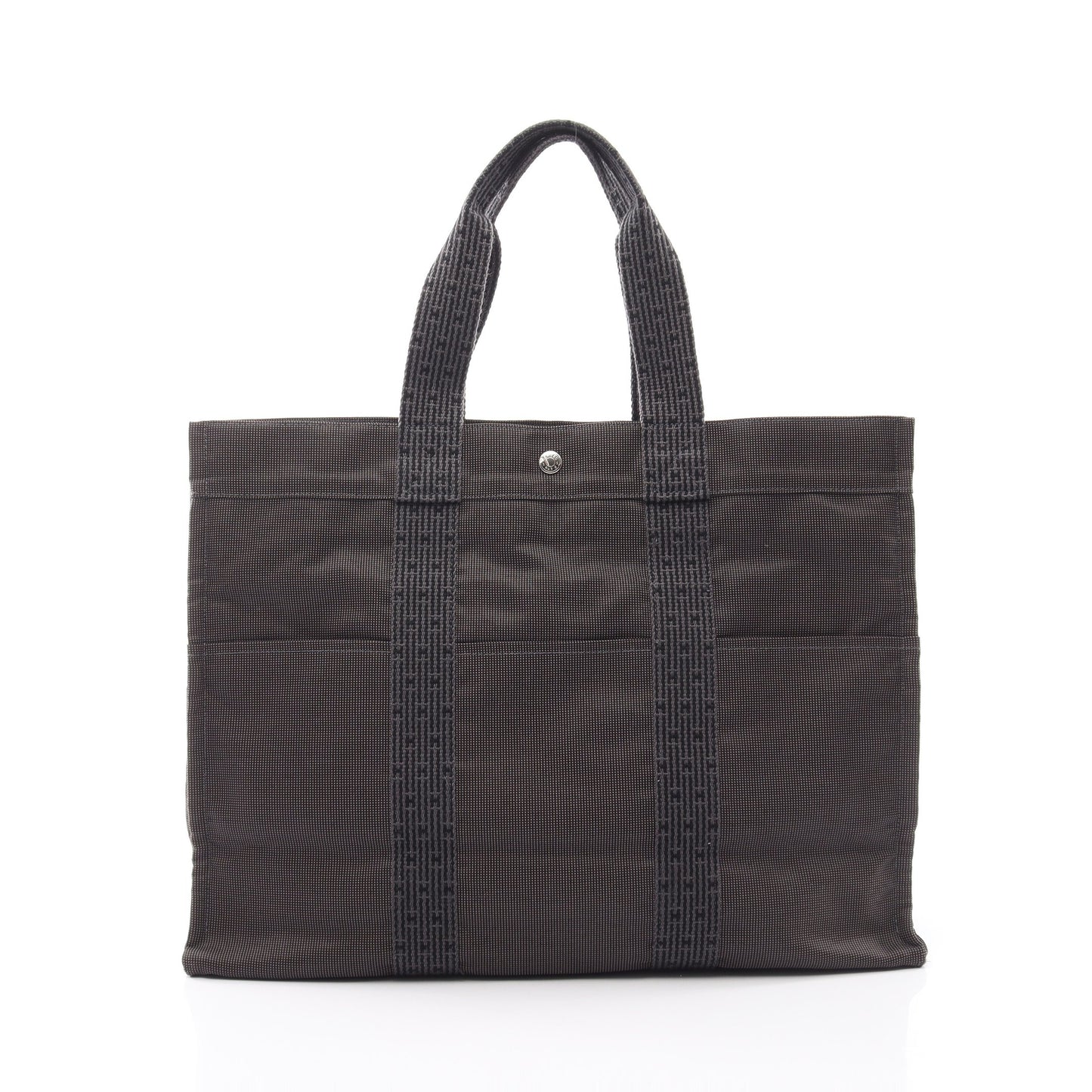 エールラインGM ハンドバッグ トートバッグ キャンバス グレー シルバー金具 エルメス バッグ HERMES