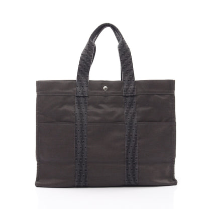 エールラインGM ハンドバッグ トートバッグ キャンバス グレー シルバー金具 エルメス バッグ HERMES