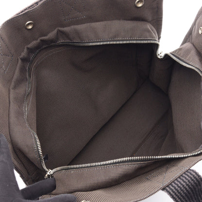 エールラインMM ハンドバッグ トートバッグ キャンバス グレー シルバー金具 エルメス バッグ HERMES