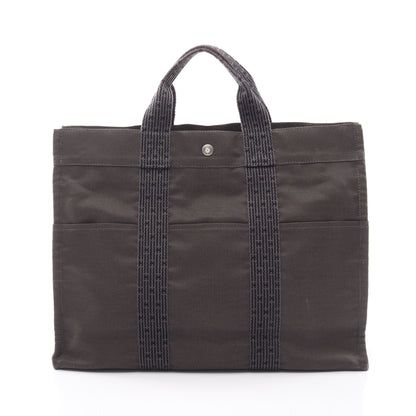 エールラインMM ハンドバッグ トートバッグ キャンバス グレー シルバー金具 エルメス バッグ HERMES