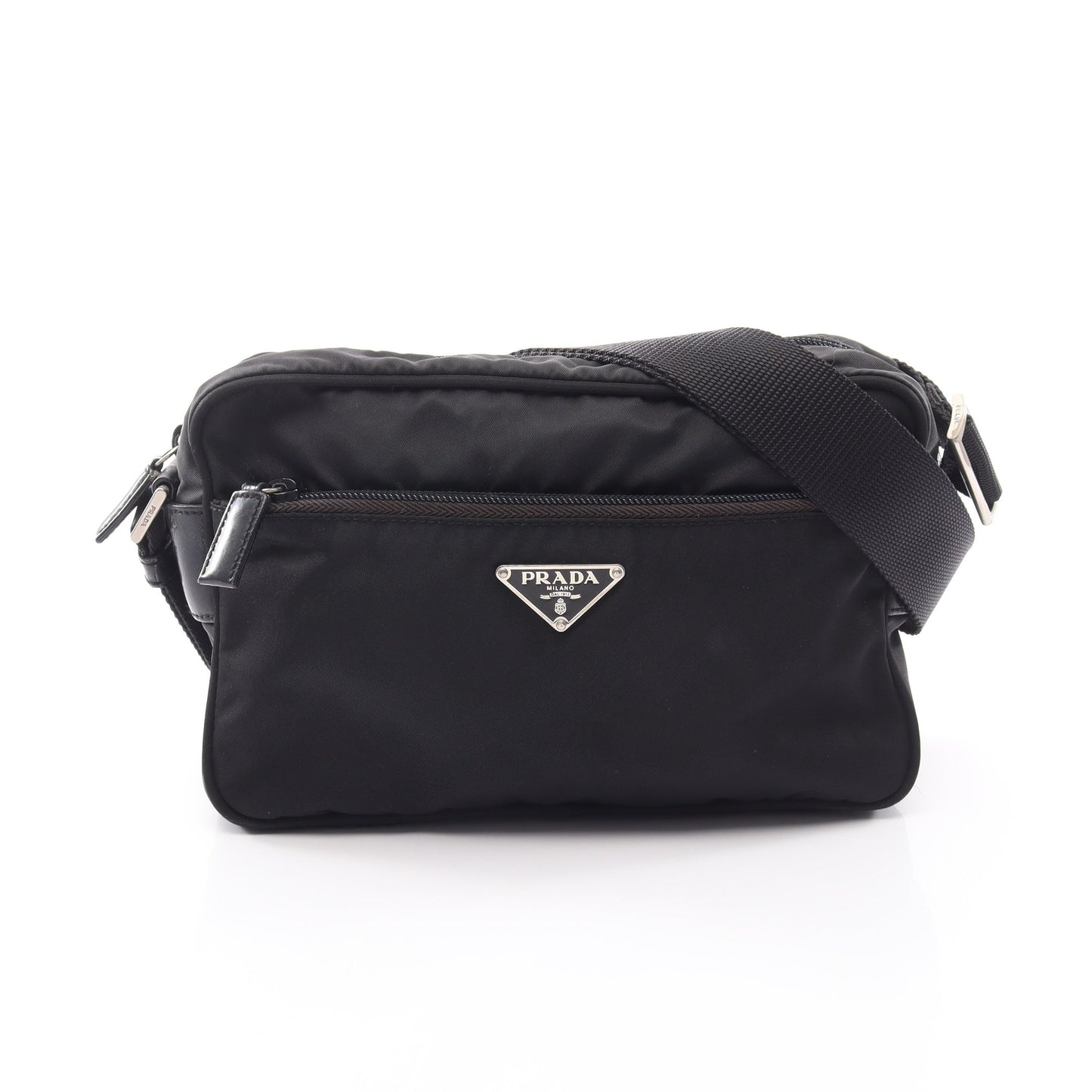 トライアングルロゴ ショルダーバッグ ナイロン レザー ブラック プラダ バッグ PRADA